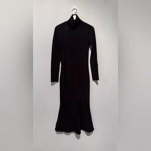 Antonio Melani Amhurst Black Turtleneck Sweater Midi Dress XS Elegant Stretch